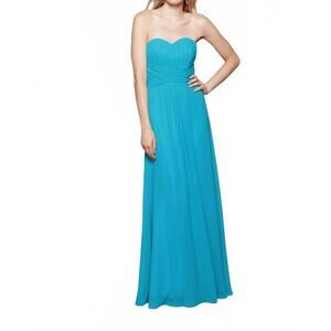 NEW MILANO FORMALS serenity drape strapless gown in pool